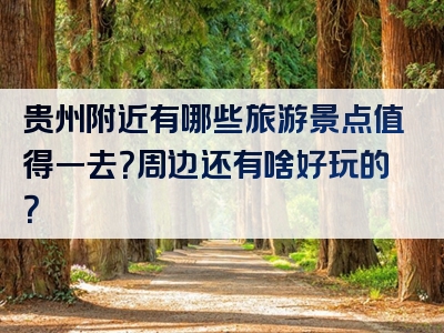 贵州附近有哪些旅游景点值得一去？周边还有啥好玩的？