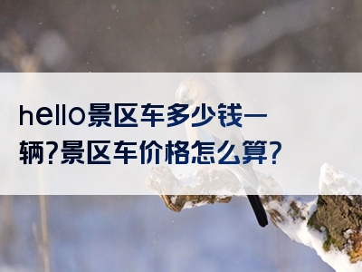 hello景区车多少钱一辆？景区车价格怎么算？