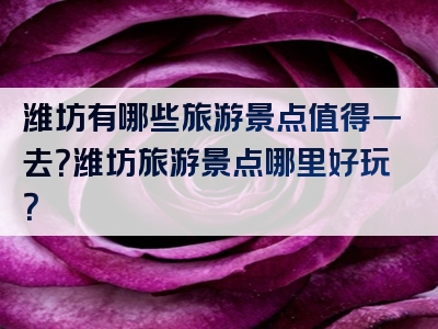 潍坊有哪些旅游景点值得一去？潍坊旅游景点哪里好玩？