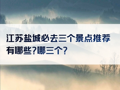 江苏盐城必去三个景点推荐有哪些？哪三个？