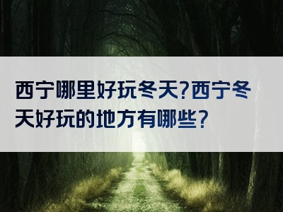 西宁哪里好玩冬天？西宁冬天好玩的地方有哪些？