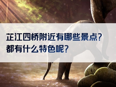 芷江四桥附近有哪些景点？都有什么特色呢？