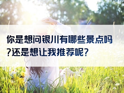你是想问银川有哪些景点吗？还是想让我推荐呢？
