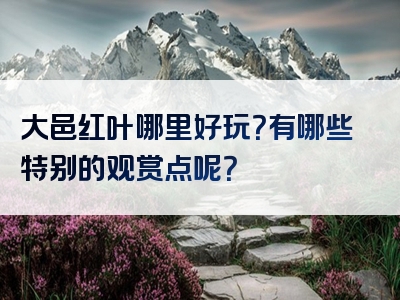 大邑红叶哪里好玩？有哪些特别的观赏点呢？