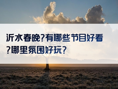 沂水春晚？有哪些节目好看？哪里氛围好玩？