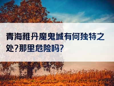 青海雅丹魔鬼城有何独特之处？那里危险吗？
