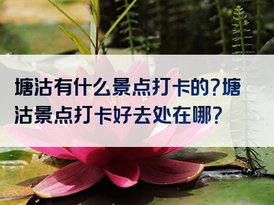 塘沽有什么景点打卡的？塘沽景点打卡好去处在哪？