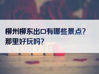 柳州柳东出口有哪些景点？那里好玩吗？