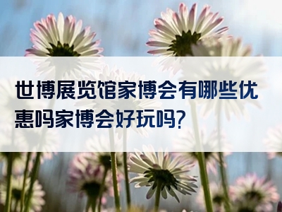 世博展览馆家博会有哪些优惠吗家博会好玩吗?