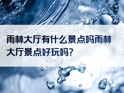雨林大厅有什么景点吗雨林大厅景点好玩吗？
