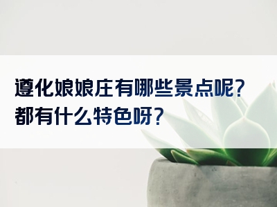 遵化娘娘庄有哪些景点呢？都有什么特色呀？