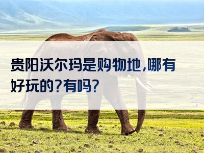 贵阳沃尔玛是购物地，哪有好玩的？有吗？