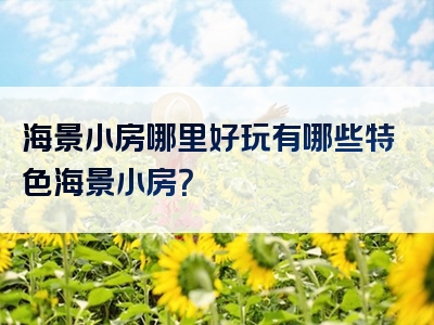 海景小房哪里好玩有哪些特色海景小房？