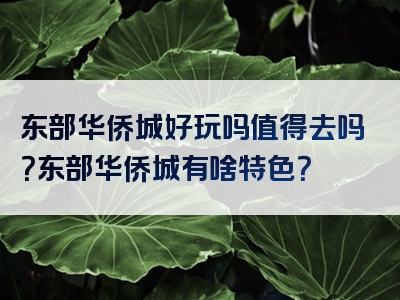 东部华侨城好玩吗值得去吗？东部华侨城有啥特色？