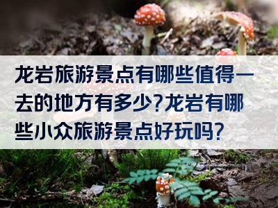 龙岩旅游景点有哪些值得一去的地方有多少？龙岩有哪些小众旅游景点好玩吗？
