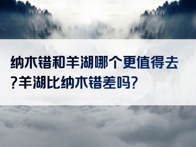 纳木错和羊湖哪个更值得去？羊湖比纳木错差吗？