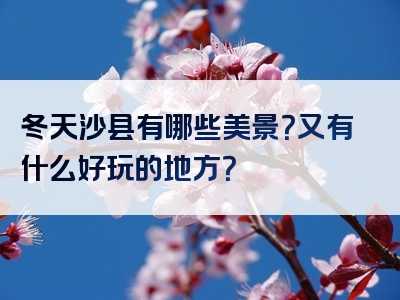 冬天沙县有哪些美景？又有什么好玩的地方？