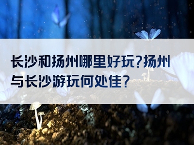 长沙和扬州哪里好玩？扬州与长沙游玩何处佳？