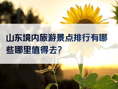 山东境内旅游景点排行有哪些哪里值得去？