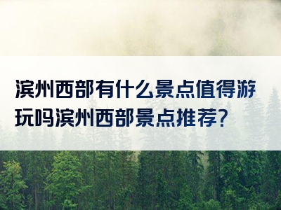 滨州西部有什么景点值得游玩吗滨州西部景点推荐？