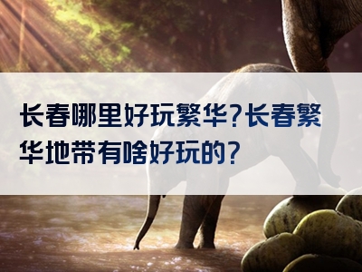长春哪里好玩繁华？长春繁华地带有啥好玩的？