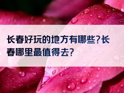 长春好玩的地方有哪些？长春哪里最值得去？
