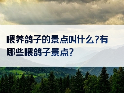 喂养鸽子的景点叫什么？有哪些喂鸽子景点？