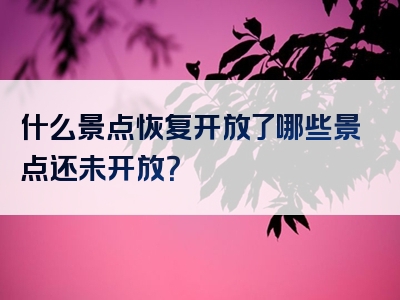什么景点恢复开放了哪些景点还未开放？