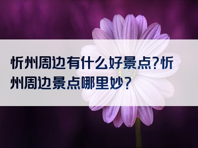 忻州周边有什么好景点？忻州周边景点哪里妙？