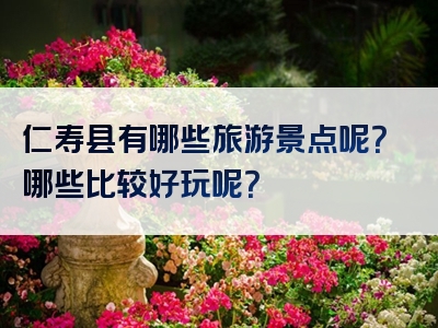 仁寿县有哪些旅游景点呢？哪些比较好玩呢？