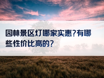 园林景区灯哪家实惠？有哪些性价比高的？