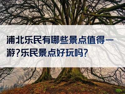 浦北乐民有哪些景点值得一游？乐民景点好玩吗？