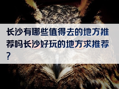 长沙有哪些值得去的地方推荐吗长沙好玩的地方求推荐？