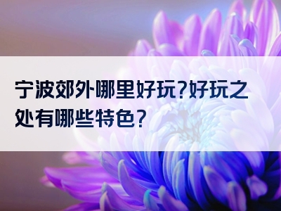 宁波郊外哪里好玩？好玩之处有哪些特色？