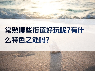 常熟哪些街道好玩呢？有什么特色之处吗？
