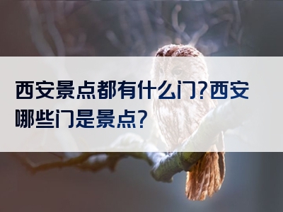 西安景点都有什么门？西安哪些门是景点？