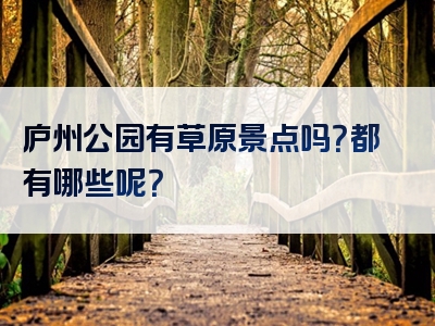 庐州公园有草原景点吗？都有哪些呢？