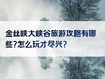 金丝峡大峡谷旅游攻略有哪些？怎么玩才尽兴？