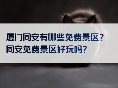 厦门同安有哪些免费景区？同安免费景区好玩吗？