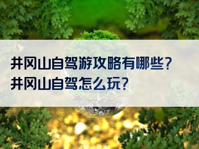 井冈山自驾游攻略有哪些？井冈山自驾怎么玩？