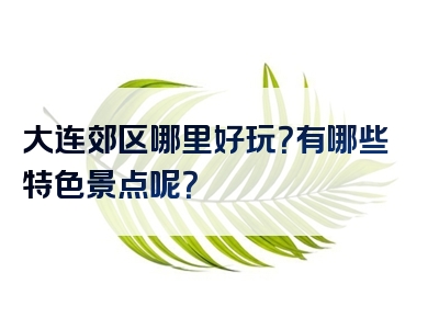大连郊区哪里好玩？有哪些特色景点呢？