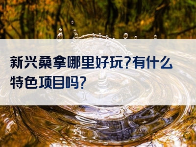 新兴桑拿哪里好玩？有什么特色项目吗？