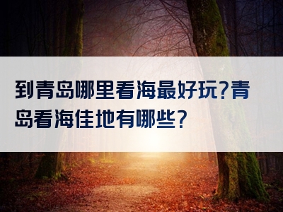 到青岛哪里看海最好玩？青岛看海佳地有哪些？