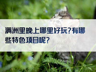 满洲里晚上哪里好玩？有哪些特色项目呢？