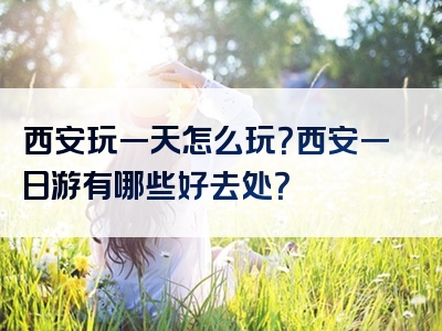 西安玩一天怎么玩？西安一日游有哪些好去处？