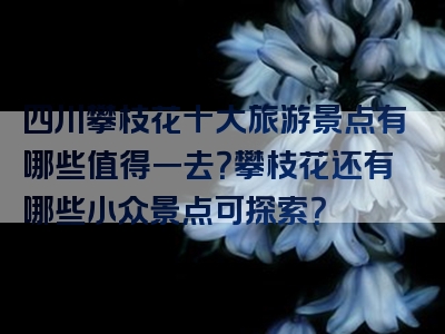 四川攀枝花十大旅游景点有哪些值得一去？攀枝花还有哪些小众景点可探索？