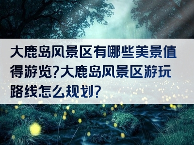 大鹿岛风景区有哪些美景值得游览？大鹿岛风景区游玩路线怎么规划？