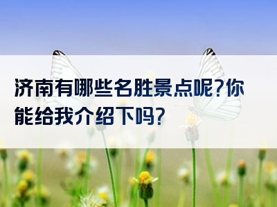 济南有哪些名胜景点呢？你能给我介绍下吗？