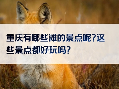 重庆有哪些滩的景点呢？这些景点都好玩吗？