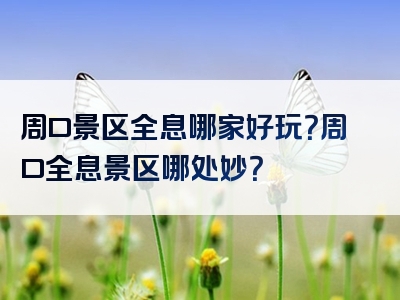 周口景区全息哪家好玩？周口全息景区哪处妙？